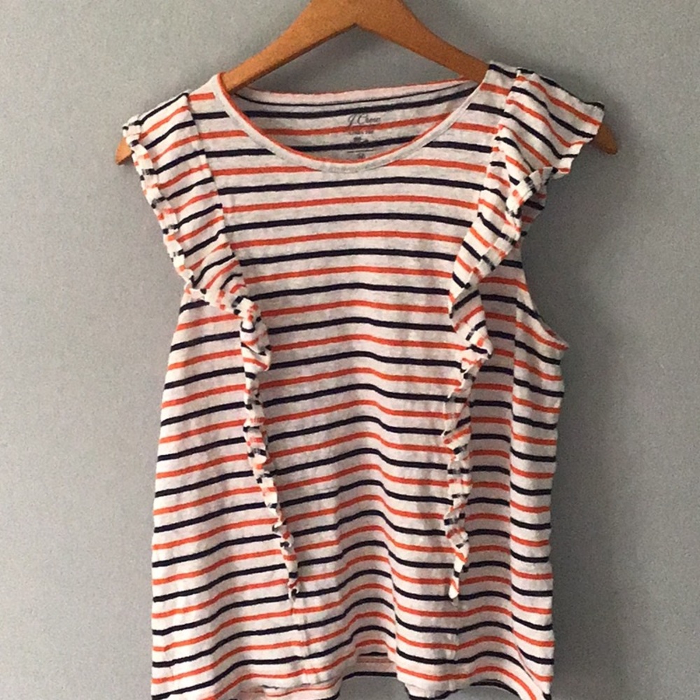 J. Crew Orange & Blue stripe tank top